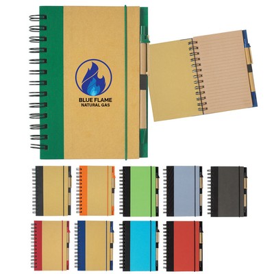 Eco-inspired Spiral Notebook & Pen