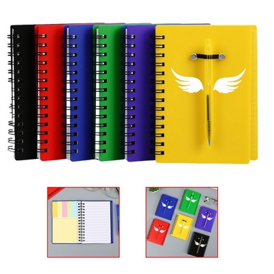 Notepad With Pen Coil Sticky Notes